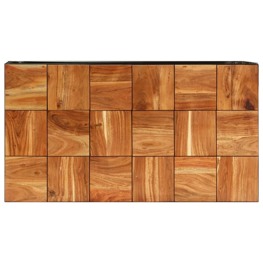 Tavolino da CaffÃ¨ 110x60x40 cm Legno Massello di Acacia Acciaio