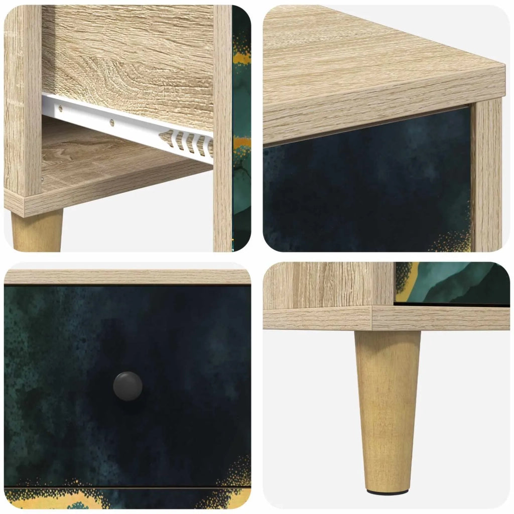 Armadio da Notte WIJHE 2 pz Rovere Sonoma 36 x 33 x 60 cm 8007280