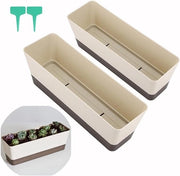 Piantina Quadrata in Plastica per Piante da Giardino, Succulente e Erbe - Set da 2