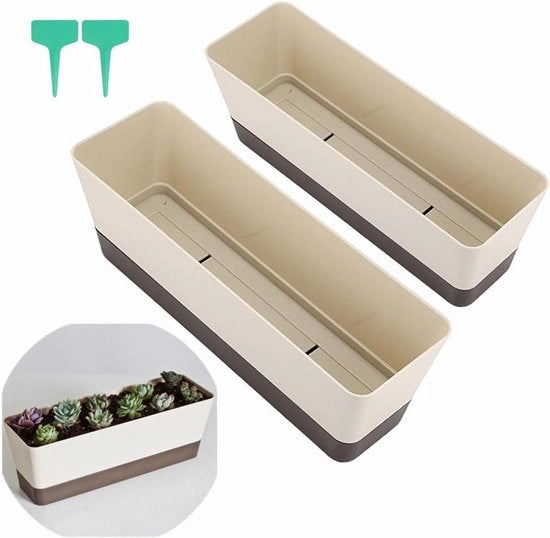 Piantina Quadrata in Plastica per Piante da Giardino, Succulente e Erbe - Set da 2