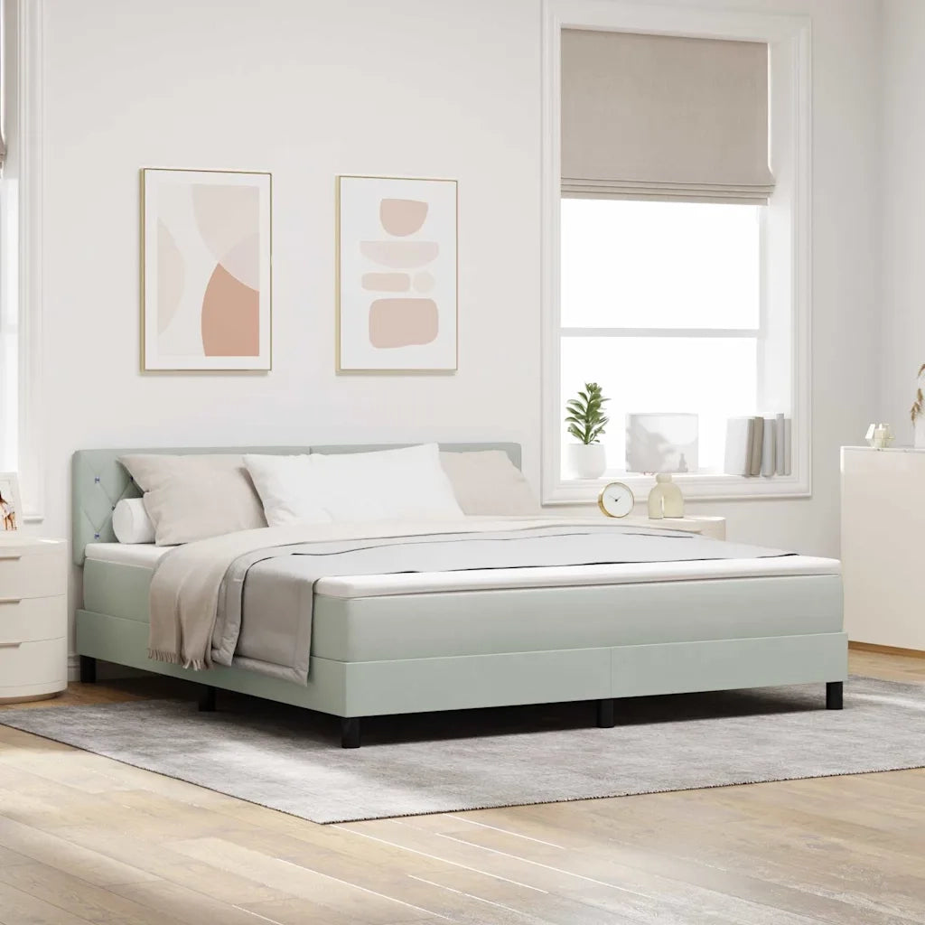 Letto a molle con materasso Grigio chiaro 180 x 200 cm Velluto 3339122