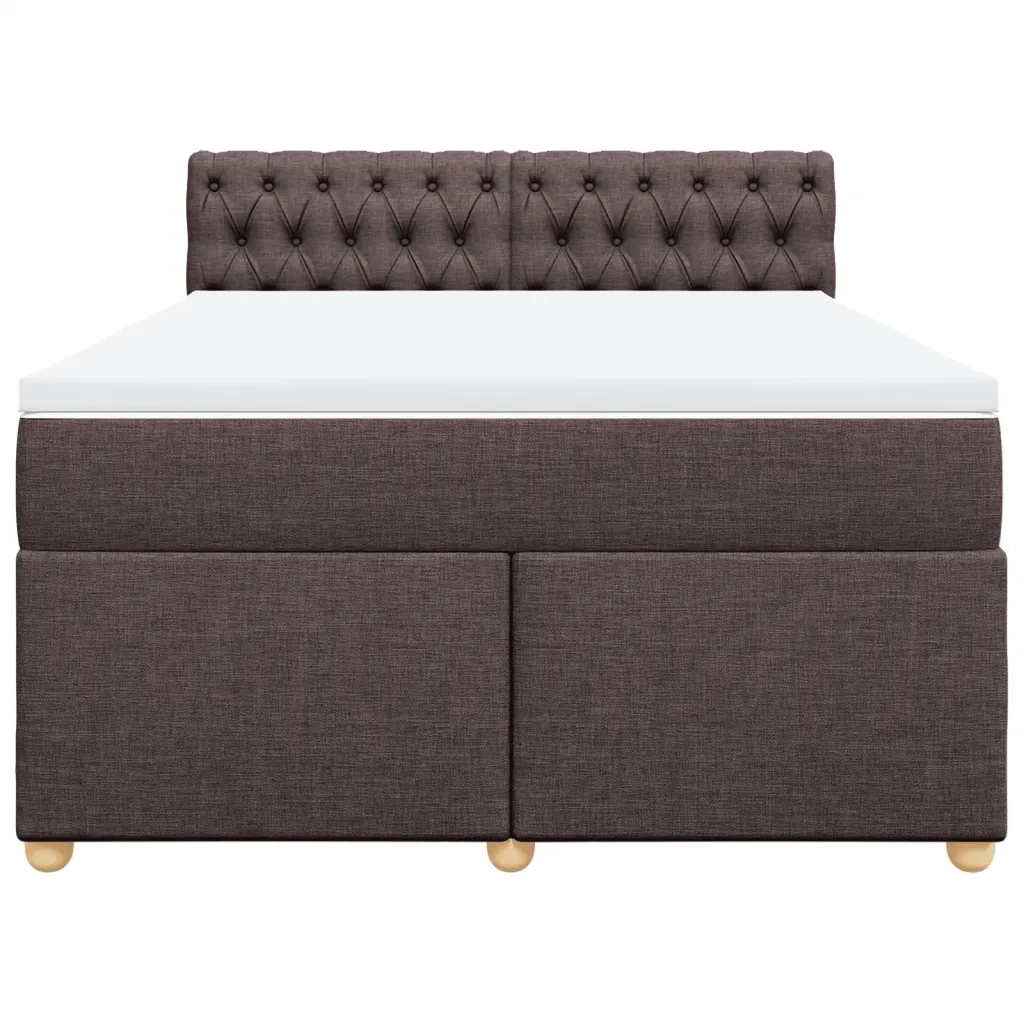 Giroletto a Molle con Materasso Marrone Scuro 160x200cm Tessuto 3286741