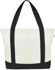 Borsa da viaggio grande in canapa 100% biologica con chiusura a righello e tasca interna