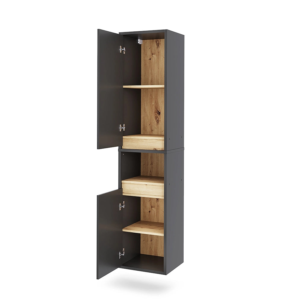 Vicco Armadio per il bagno Grigio/Artisan 38 x 170 cm con 2 porte