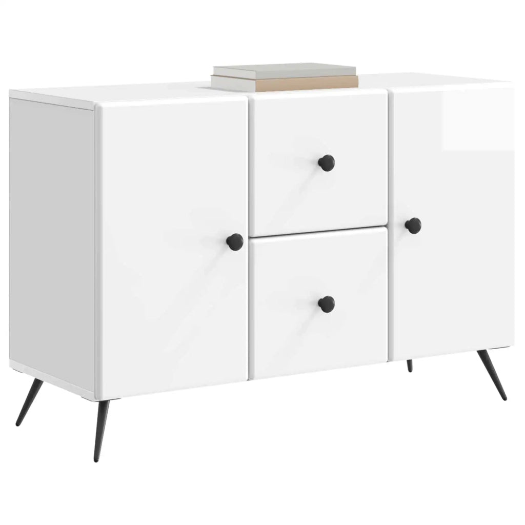 Credenza Bianco Lucido 89 x 34,5 x 60 cm Legno ingegnerizzato