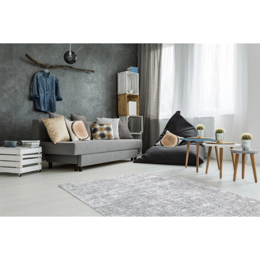 Tappeto moderno Etna 100 in grigio e argento