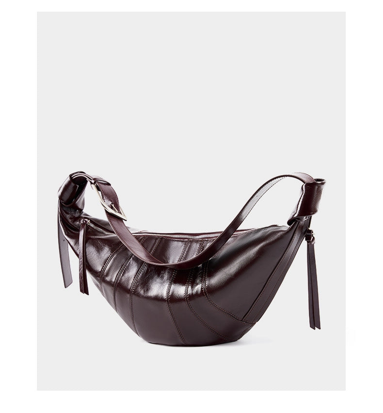 Borse a tracolla da donna in vera pelle marrone