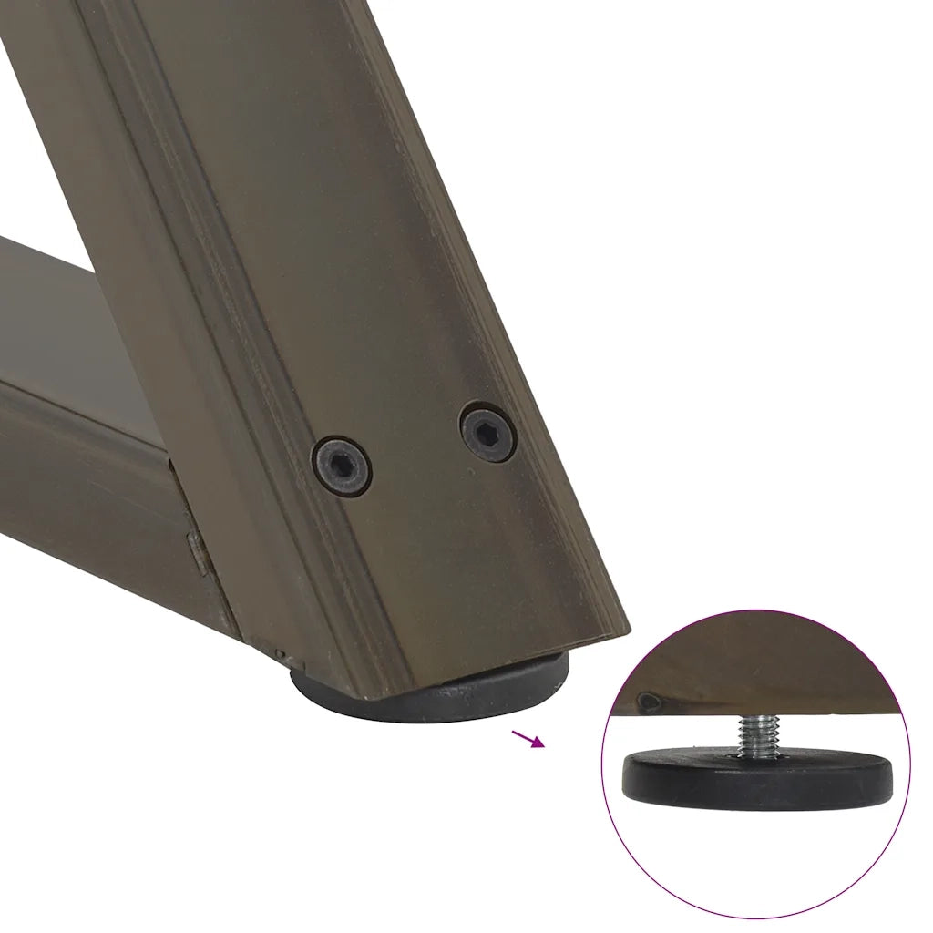 vidaXL Gambe per tavolino da caffè 2 pz in acciaio naturale 70x(30-31,3) cm
