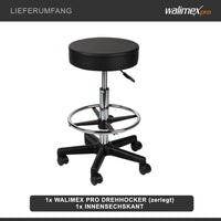 Sgabello con ruote regolabile in altezza 65-87 cm, max 120 kg girevole a 360°, per ufficio studio fotografico