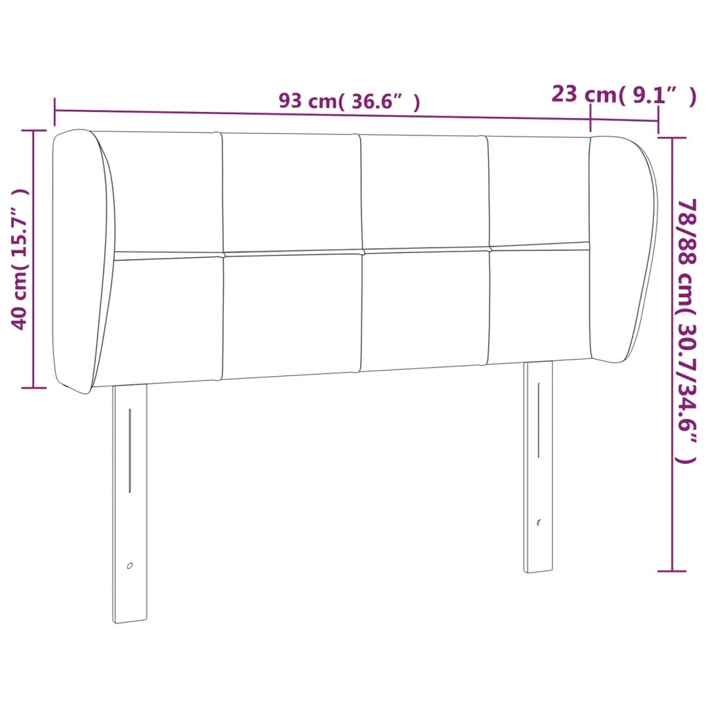 Testiera ad Orecchio Grigio Scuro 93x23x78/88 cm in Tessuto 3117127