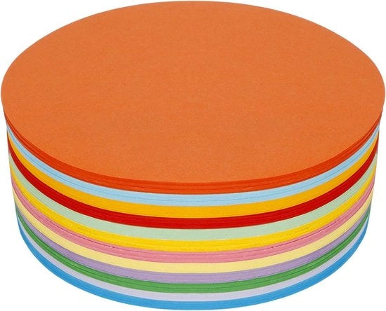 Kit di modulazione con 500 fogli, 15 cm di diametro, 12 colori, carta da colla, cartoncini di modulazione - attrezzature per insegnanti per ufficio e scuola