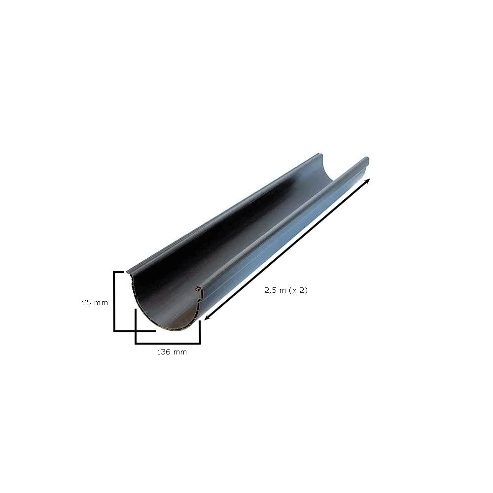 Gronda in pvc marrone tipo "milano" mt 5