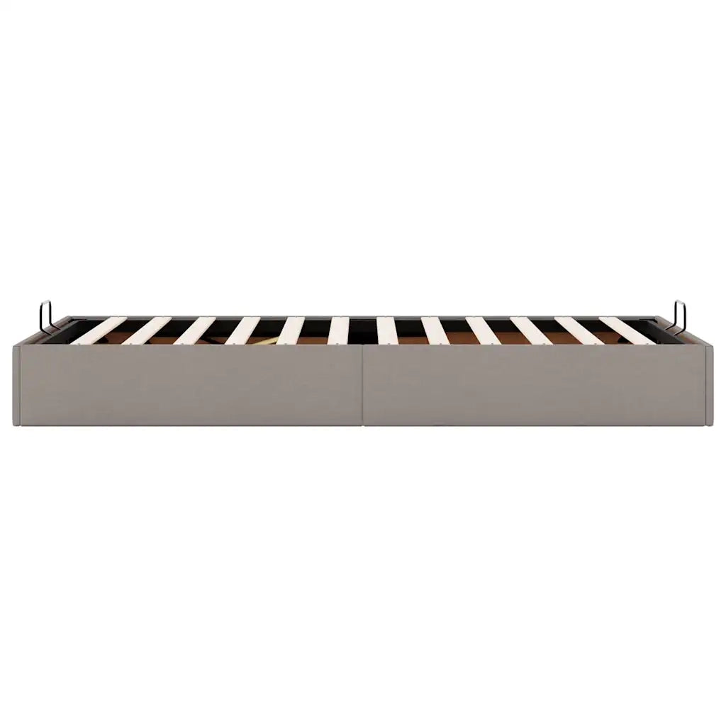 Struttura Letto Pouf senza Materasso Tortora 100x200cm Tessuto 3310858