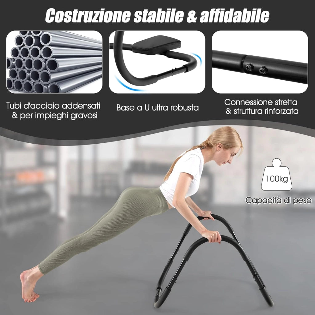 Addestratore per Addominali e Costato con Poggiatesta Imbottito, AB Trainer Ergonomico e Portatile per Allenamento della Forza e Assistente Posizione Seduta da Casa e Palestra