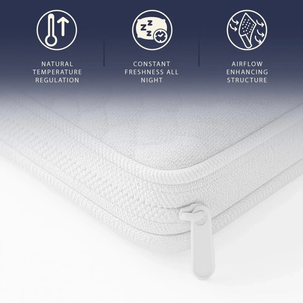 Topper 80 x 190 in Memory Foam con Altezza di 5 cm | Traspirante e Anallergico | Prodotto in Italia
