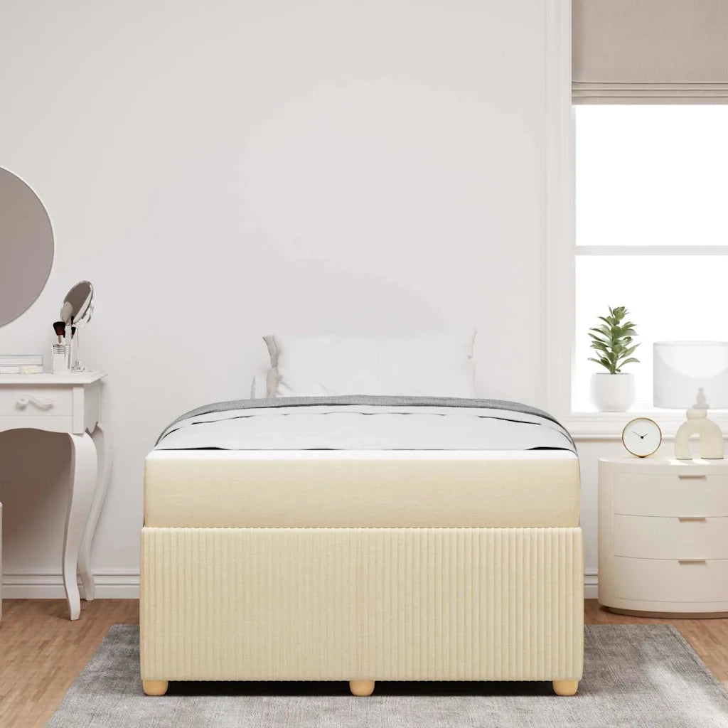 Struttura del letto con materasso Crema 120 x 200 cm Tessuto