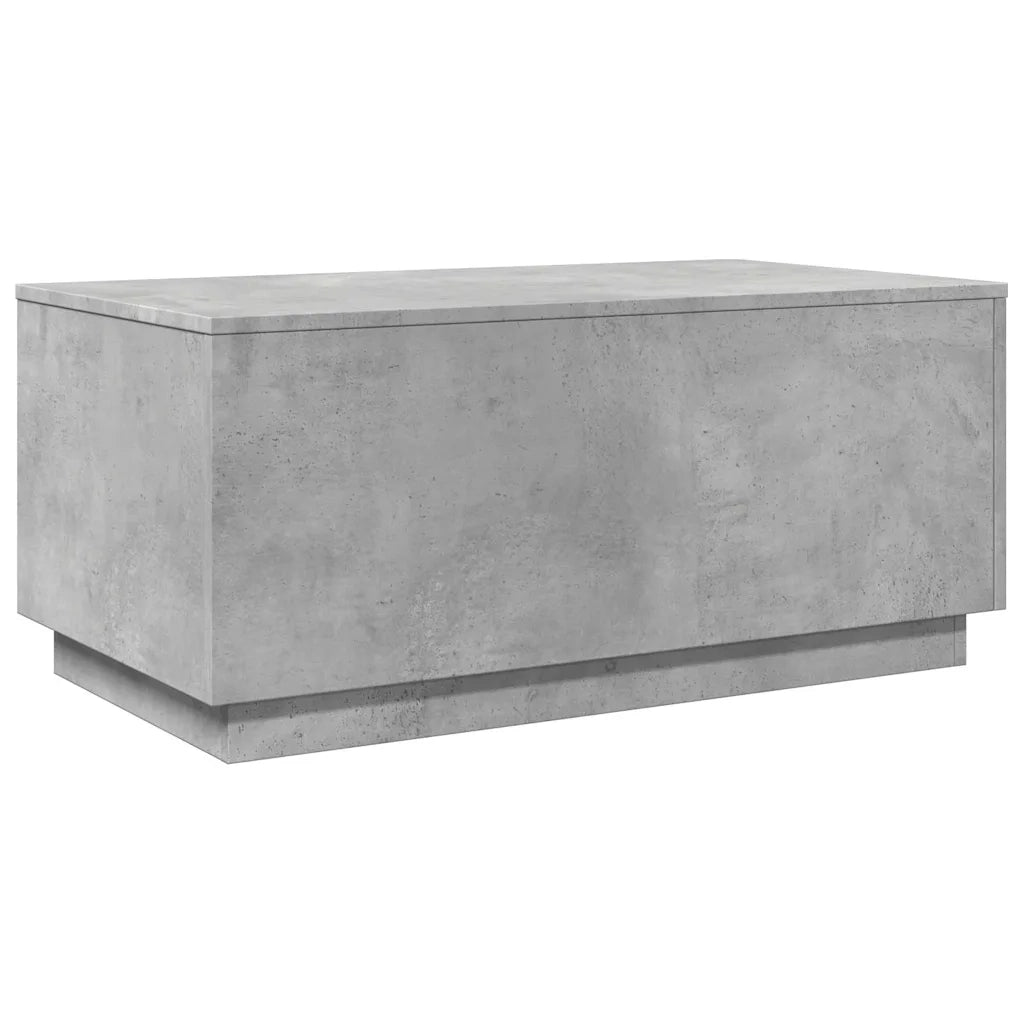 Tavolino da salotto | Tavolino da caff¨¨ | Tavolino da Soggiorno con Luci LED Grigio Cemento 90x50x40 cm