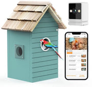 Casa per Uccelli Intelligente, casetta per uccelli con camera - riconoscimento automatico di specie, foto HD 1080P, connessione Wi-Fi 2.4G per interni, obiettivo 1,5 pollici