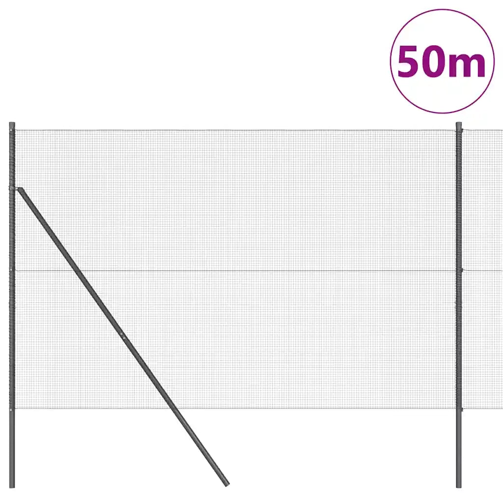 Palo della recinzione Grigio 50 x 1,5 m (maglia 12 x 12 mm)