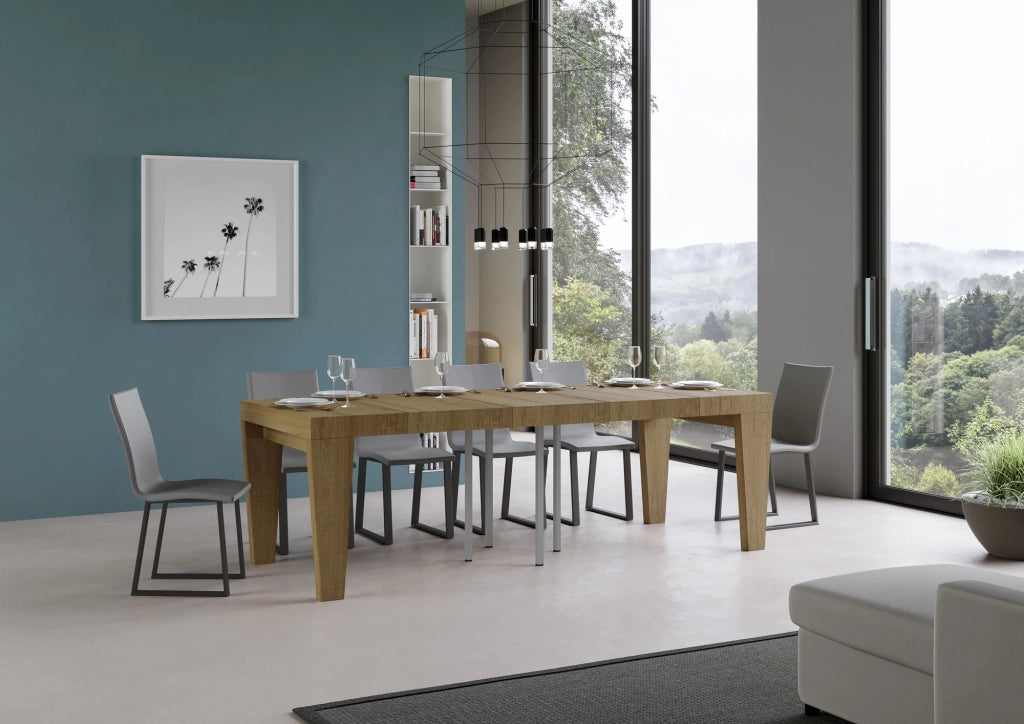 Tavolo allungabile 90x90/246 cm Pimbo Premium Quercia Natura