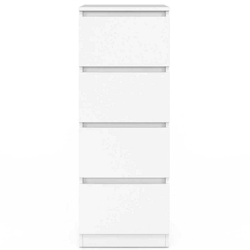 IDMarket - Credenza a 4 cassetti TOMI 30 cm in legno bianco per ingresso bagno