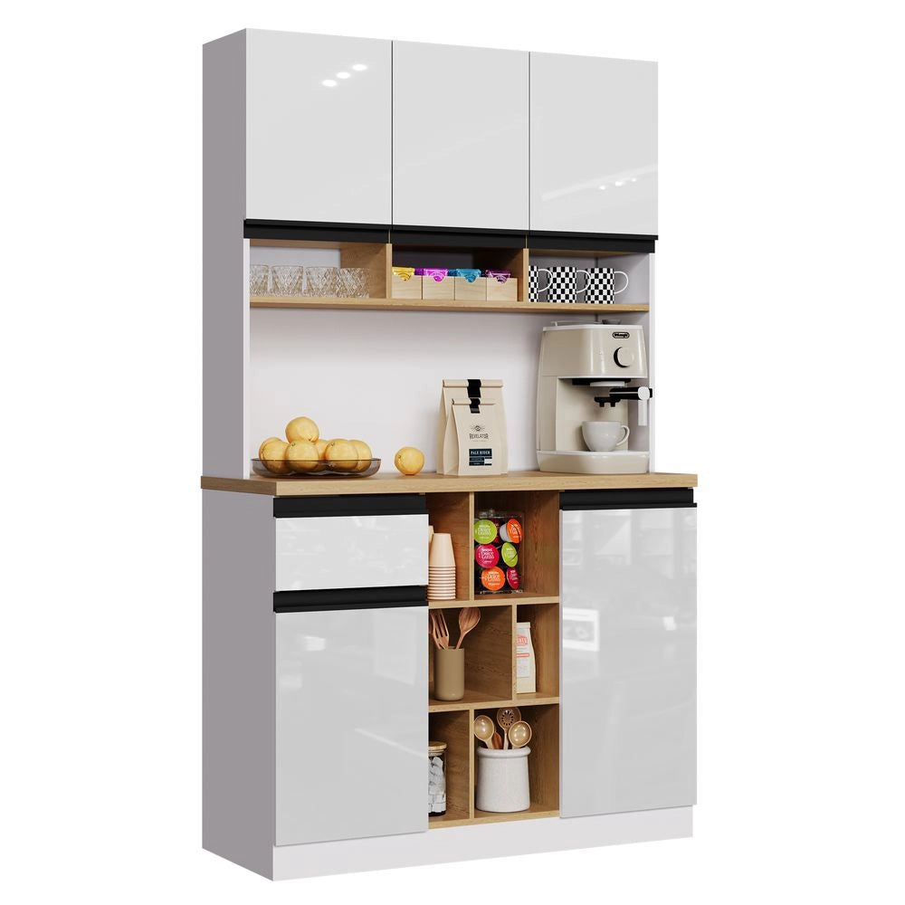 Credenza - Xylo - 105x45x185cm bianco cassetti antiribaltamento