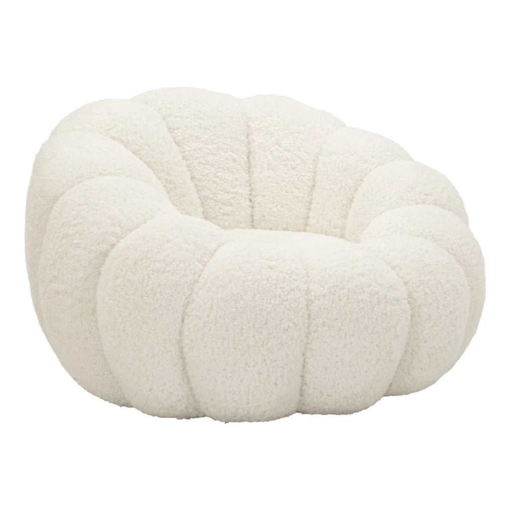 Poltrona Bubble in tessuto boucle' bianco
