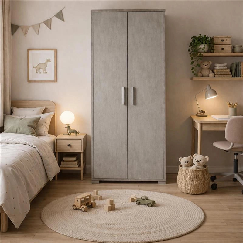 ARMADI DA ARREDO CON 2 ANTE DIMENSIONI 199X71X41 CM COLORE CEMENTO