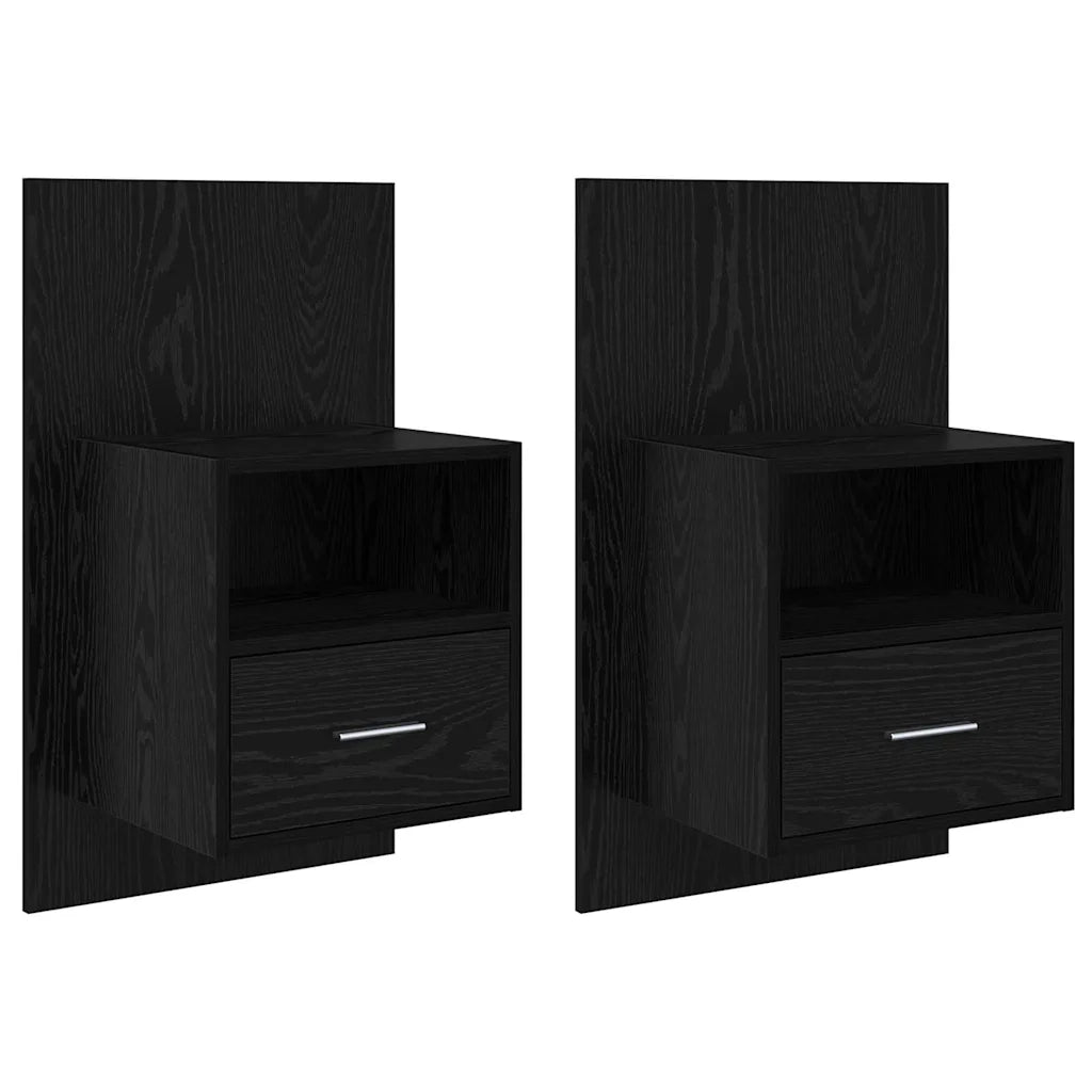 Armadio da Notte 2 pcs Rovere Nero 50 x 32.5 x 80cm 880497