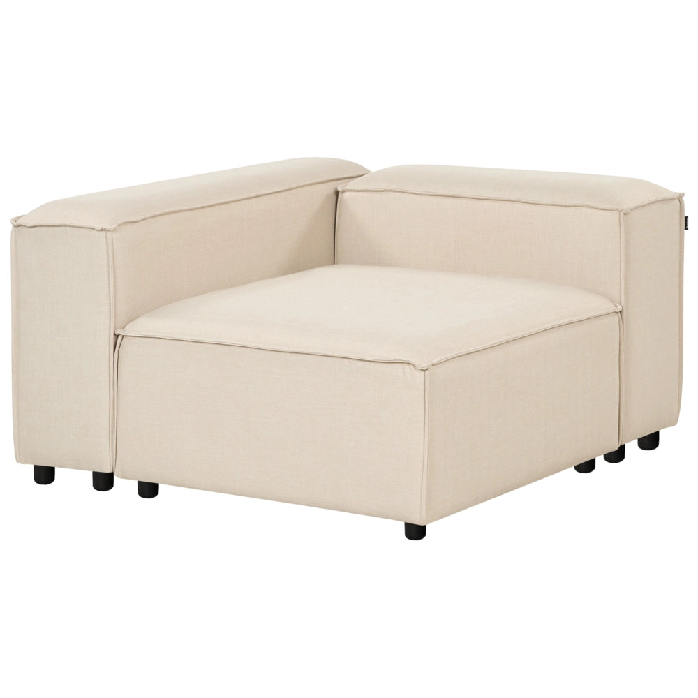 Modulo angolare lato destro a 1 posto con gambe nere e rivestimento in cordoncino tortora Soggiorno elegante