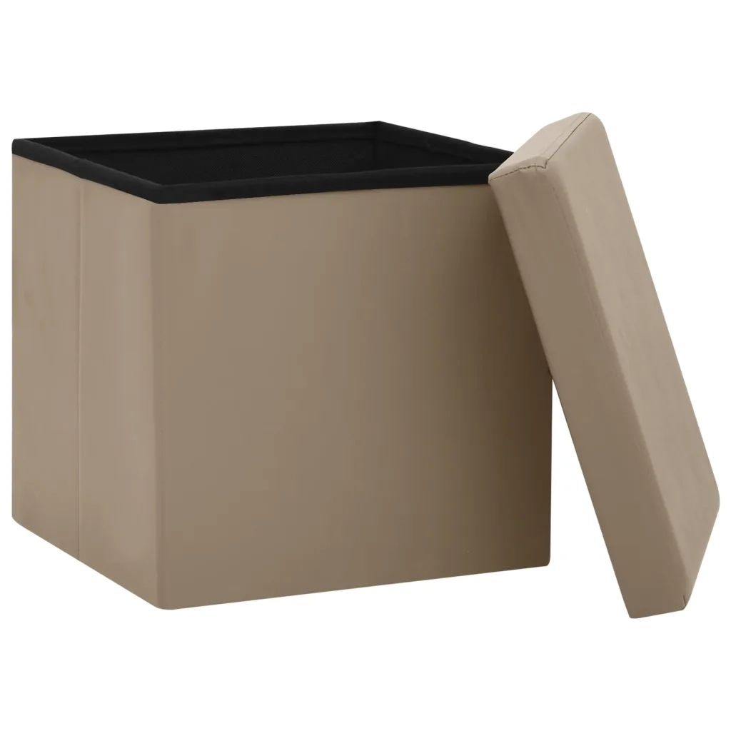 Sgabelli con Contenitore Pieghevoli 2 pz Cappuccino in PVC cod mxl 40356