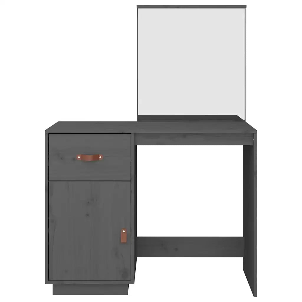Toeletta Grigia 95x50x134 cm in Legno Massello di Pino 820089