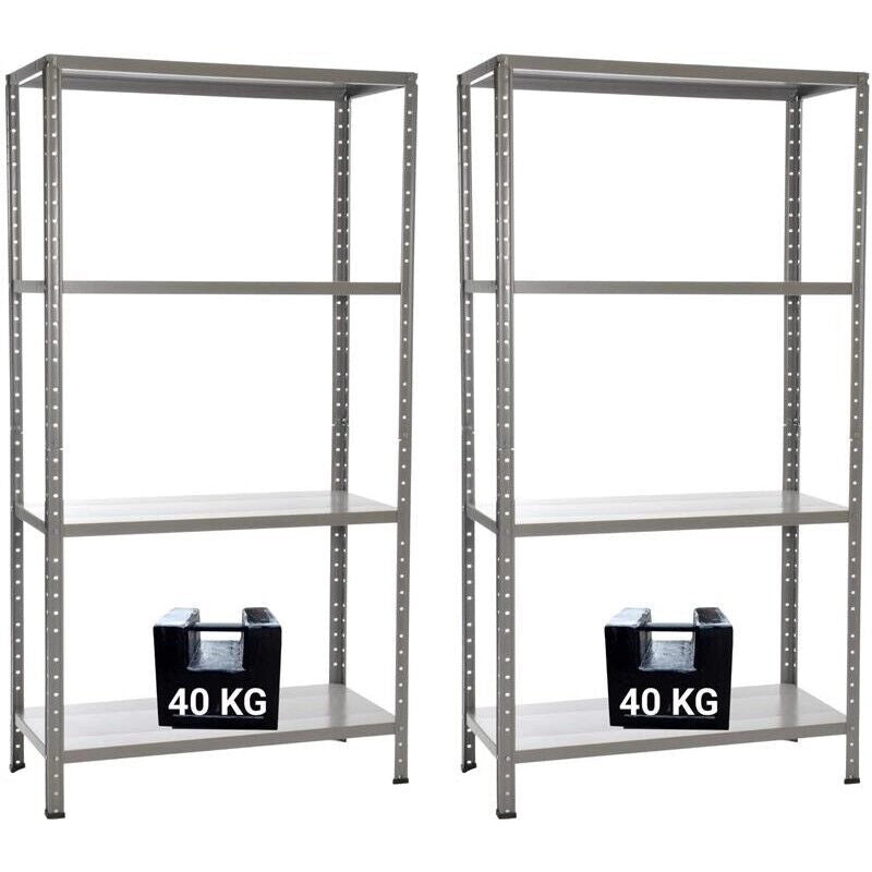 GRIMA PACCO DOPPIO CON 2 SCAFFALI COMPLETI 60 X 30 X 140 CM 4 RIPIANI 40 KG