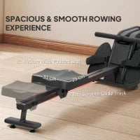 Vogatore con serbatoio d'acqua 6-11 L, monitor LCD e supporto per cellulare, capacità 135 kg, in acciaio, Nero