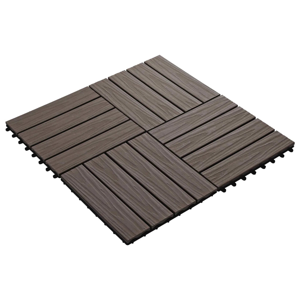 Piastrella per Decking 11 pcs Marrone Scuro 30 x 30 cm WPC 42046683