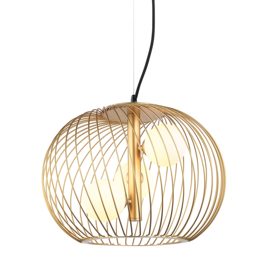 Lampadario Italux Clarisa moderno oro/bianco 3xG9 43cm acciaio