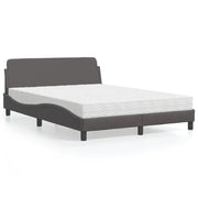Letto con Materasso Dover Grigio 140x190 cm in Similpelle 3208400