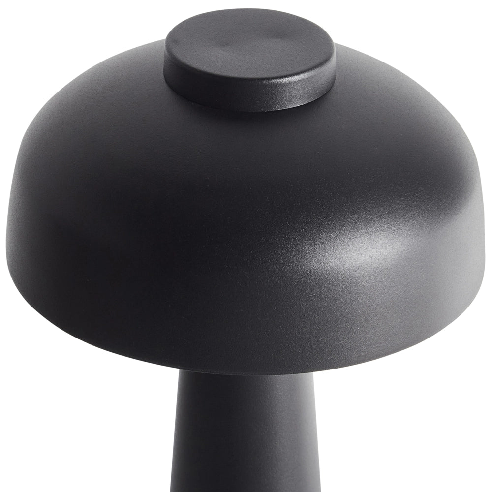Lampada da tavolo in ferro con luce LED wireless fungo nero stile moderno