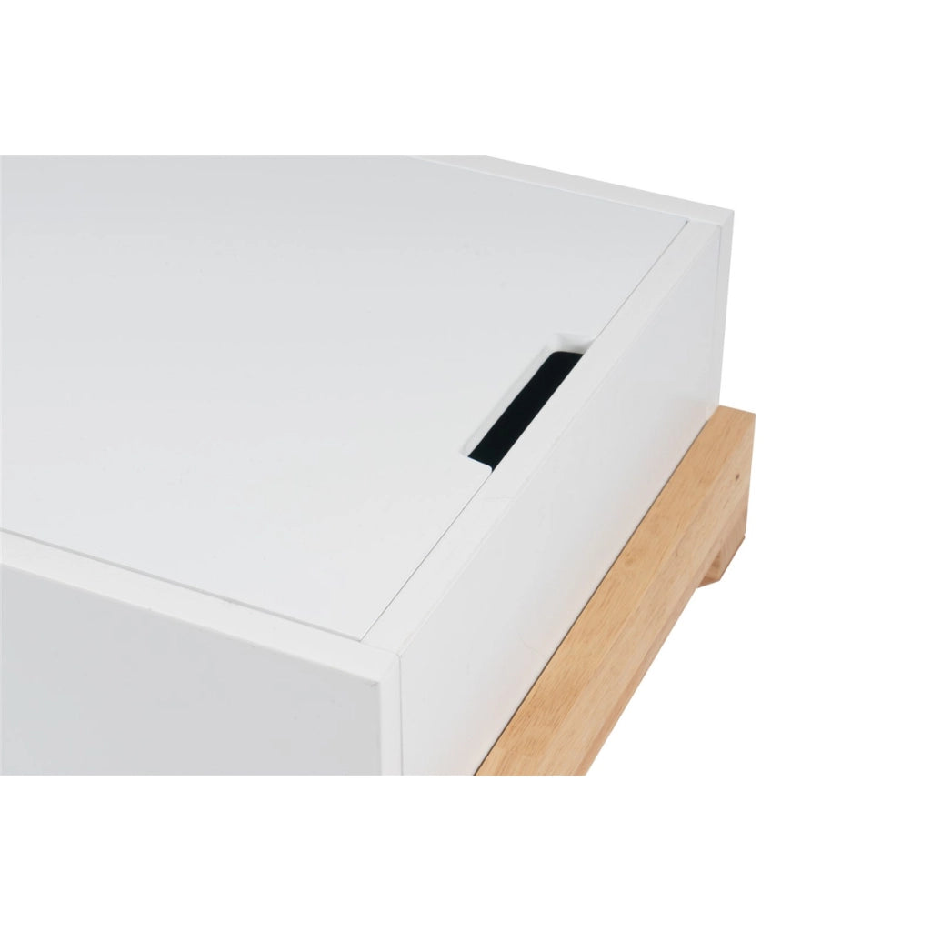 Mobiletto Valerie in legno di caucciu' e MDF bianco