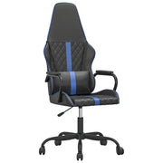 Sedia da Gaming | Sedia da e-sports Massaggiante Blu e Nero in Similpelle