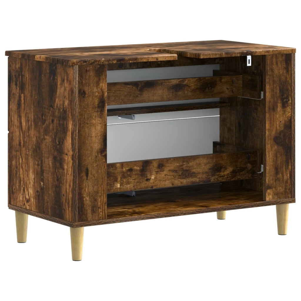 Armadio per Lavabo da Bagno DELFT Rovere Fumo 82 x 41 x 59 cm 897020