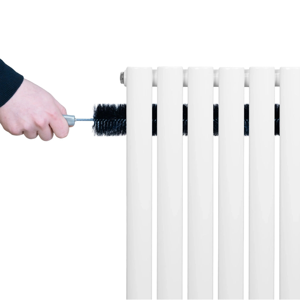 Radiatore Verticale Ovale 1800x480mm Bianco con Valvole TRV