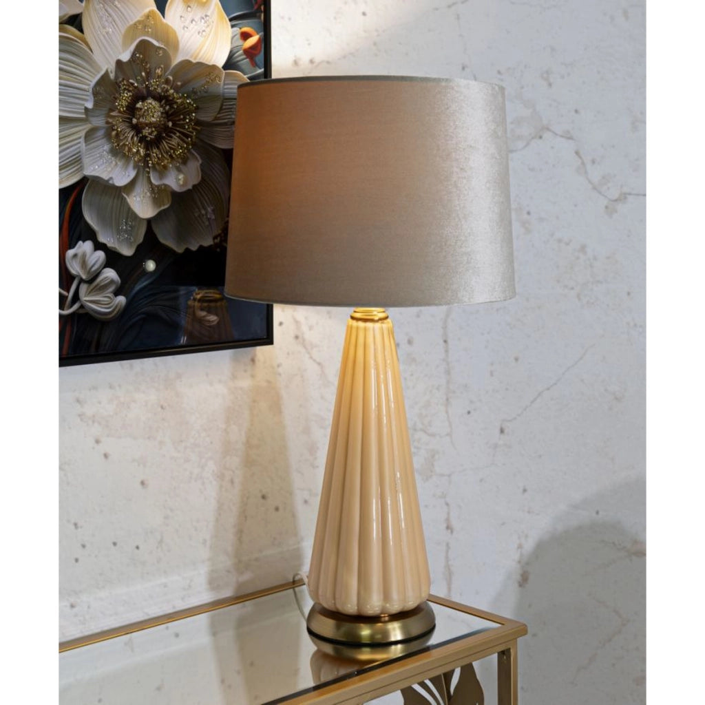 Lampada da Tavolo VKH729, Bianco, Vetro, 68,5x36,5x36,5 cm