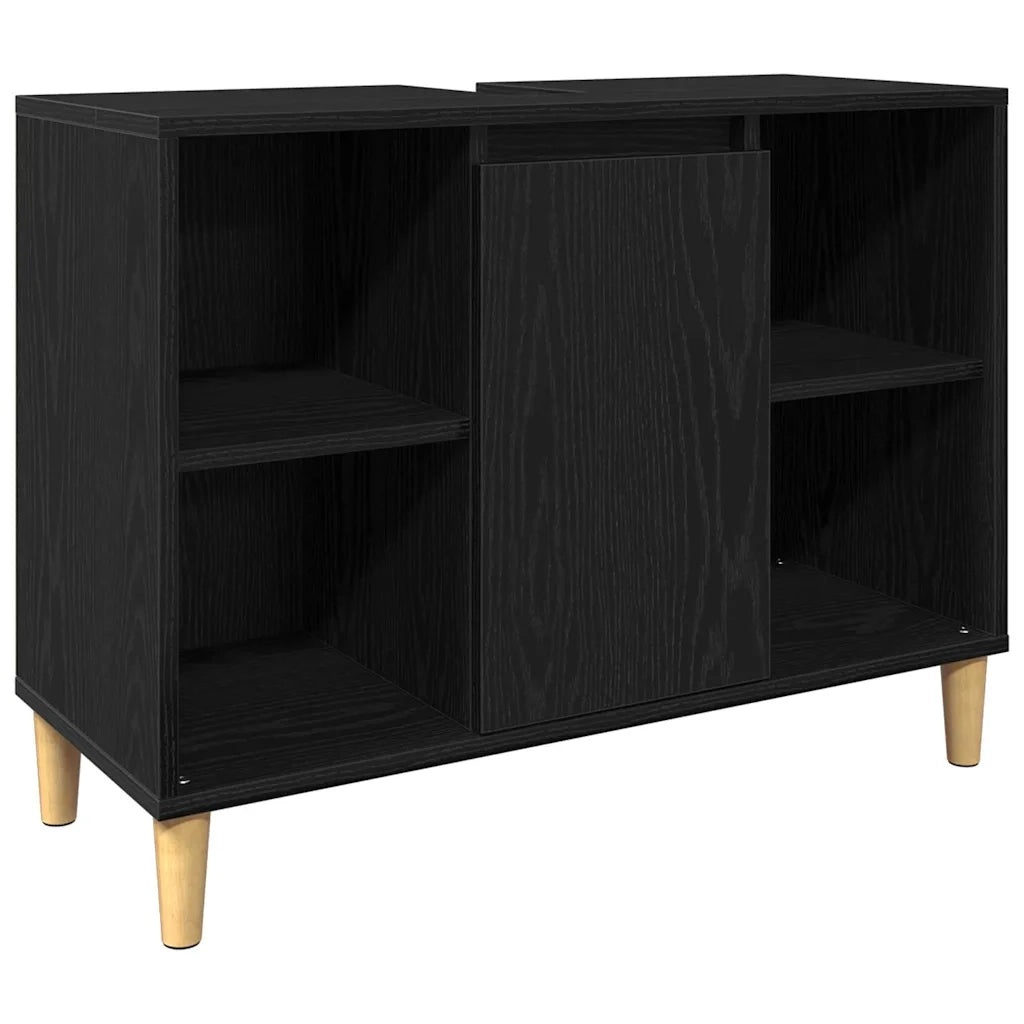 Set di mobili per il bagno 3 pcs Nero Legno multistrato 3332584