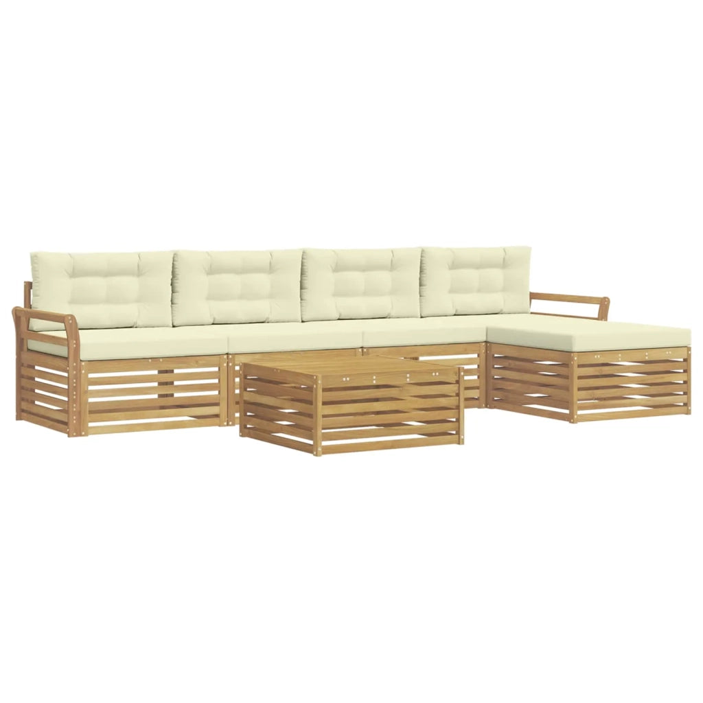 Set di divani da esterno 6 pcs Bianco e Crema 79 x 79 x 37 cm 3390365