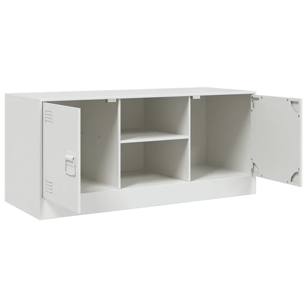 Mobile TV | Armadietto TV | Mobile Porta TV Bianco 99x39x44 cm in Acciaio