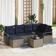 Set di divani con cuscino 7 pcs Grigio polyrattan 3346465