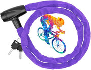Fiettslot, catena 120 cm, alto livello di sicurezza, catena con chiusura anti furto resistente alla luce, blokkeggia per esterno, chiusura, motocicletta, scooter, tagliaerba, ecc.