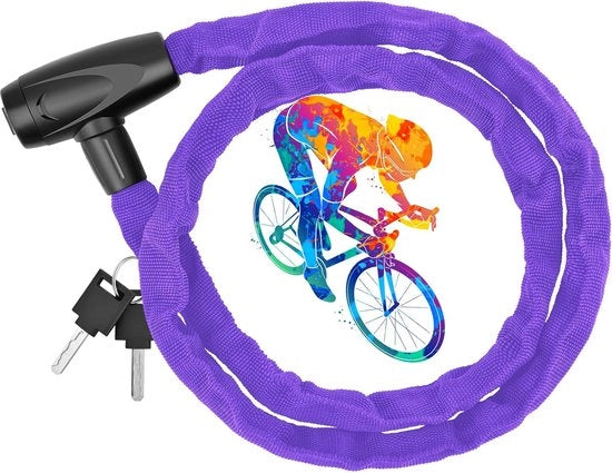 Fiettslot, catena 120 cm, alto livello di sicurezza, catena con chiusura anti furto resistente alla luce, blokkeggia per esterno, chiusura, motocicletta, scooter, tagliaerba, ecc.
