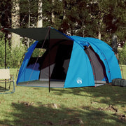 Tenda da Campeggio a Tunnel per 4 Persone-Tenda per Escursionismo Blu Impermeabile 378253